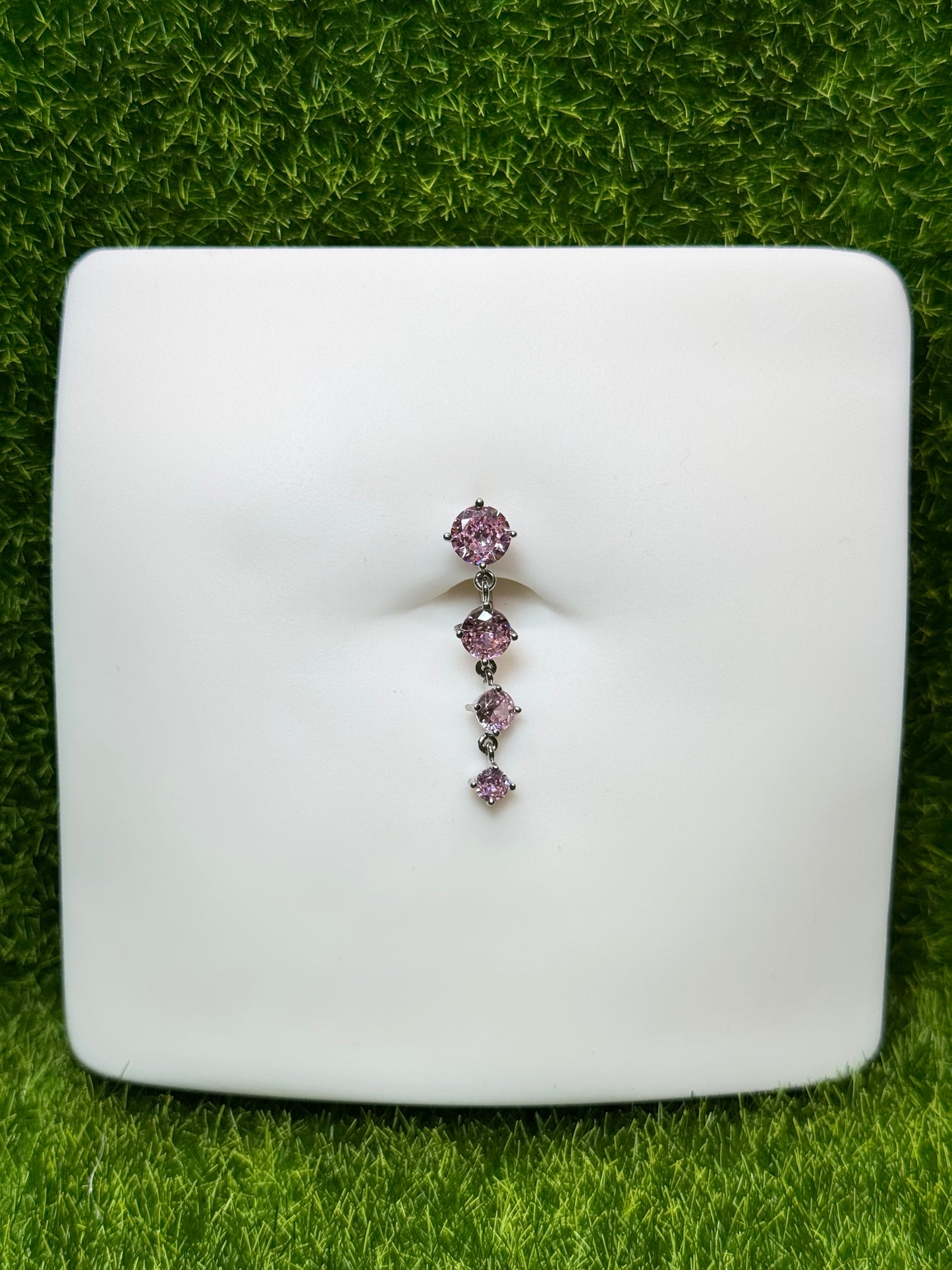 Lena Pink Drop Down Belly Ring