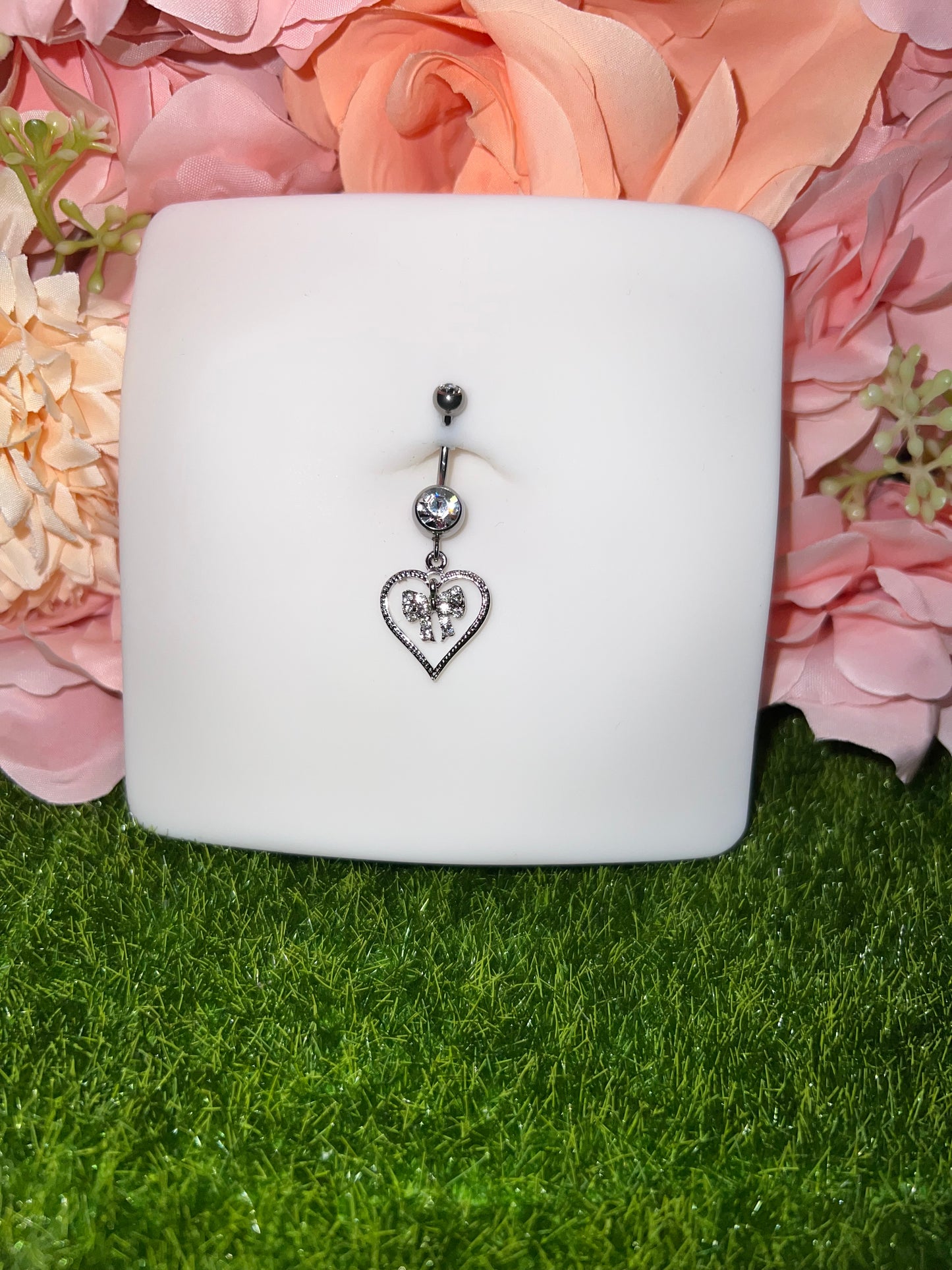 Amber Heart x Bow Belly Ring