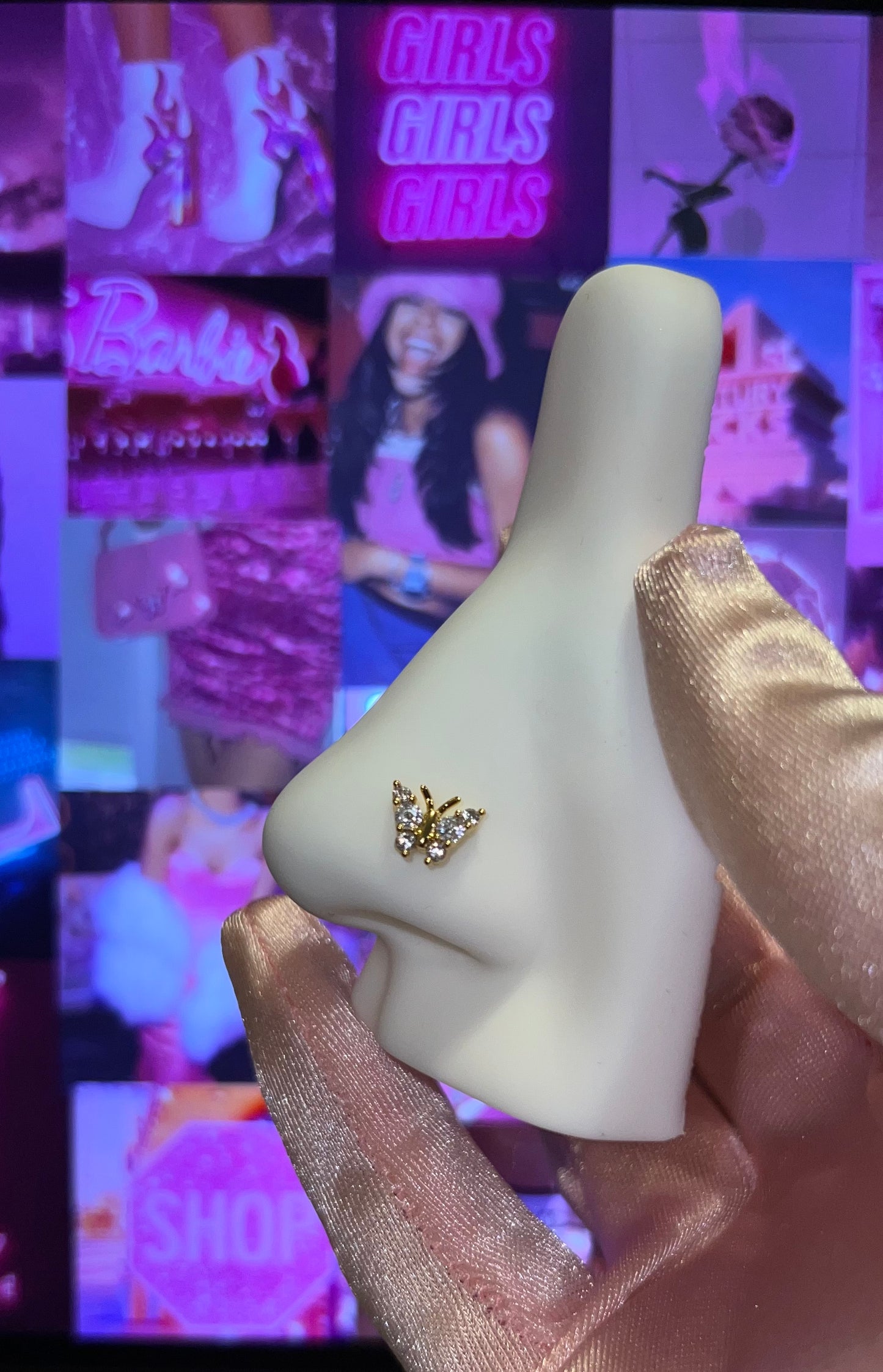 Icy Butterfly Nose Ring π¦