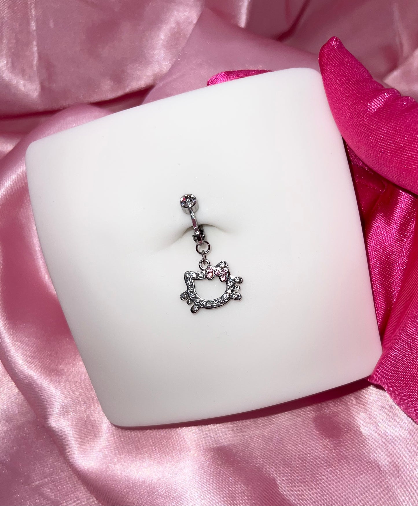Icy Kitty Non Pierced Belly Ring