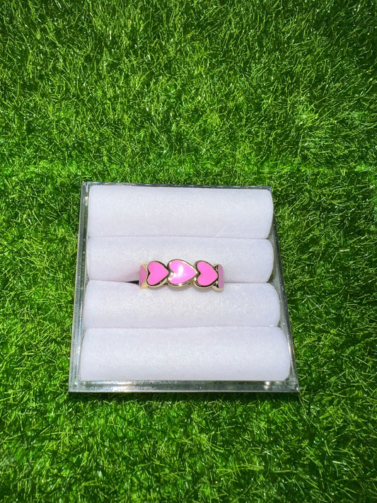 Nova Pink Heart Adjustable Ring