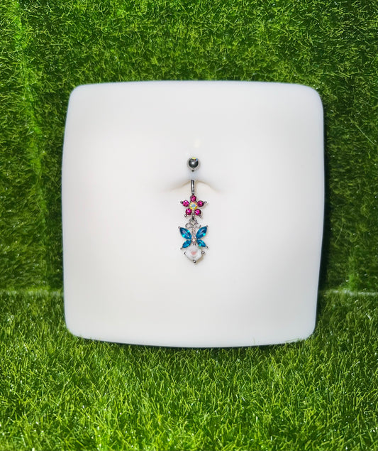 Catalina Butterfly x Flower Belly Ring