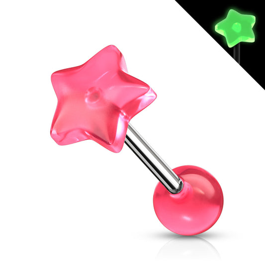 Star Glow In The Dark Tongue Ring