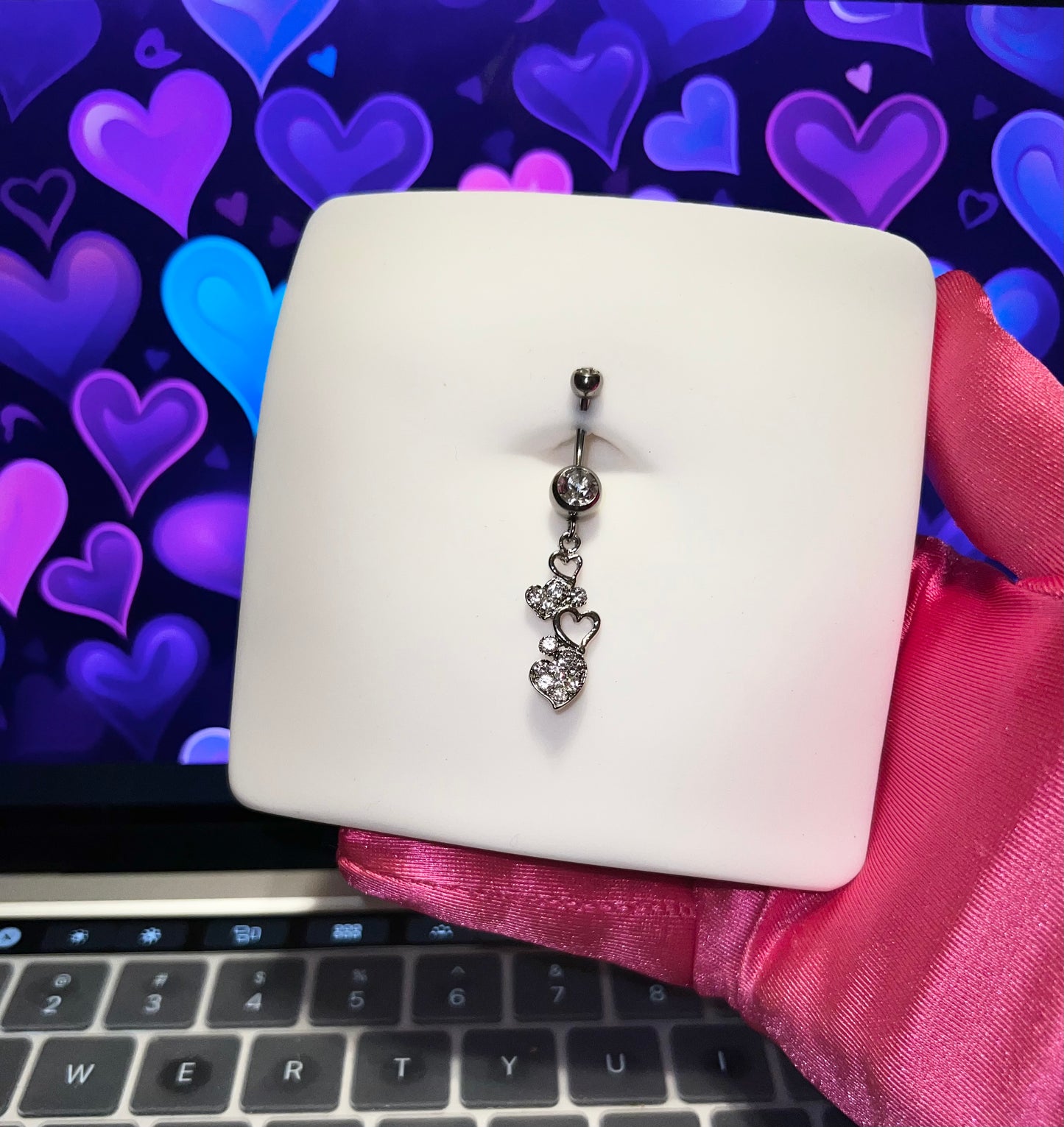 Michelle Heart Belly Ring 💜