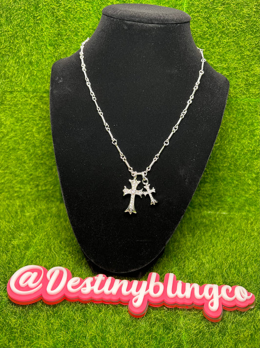 Grace Double Cross Necklace