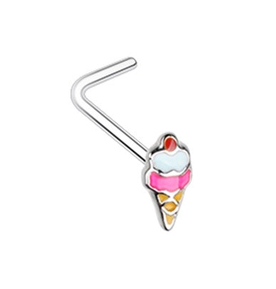 Icecream Cone Mini Nose Ring 🍦Silver