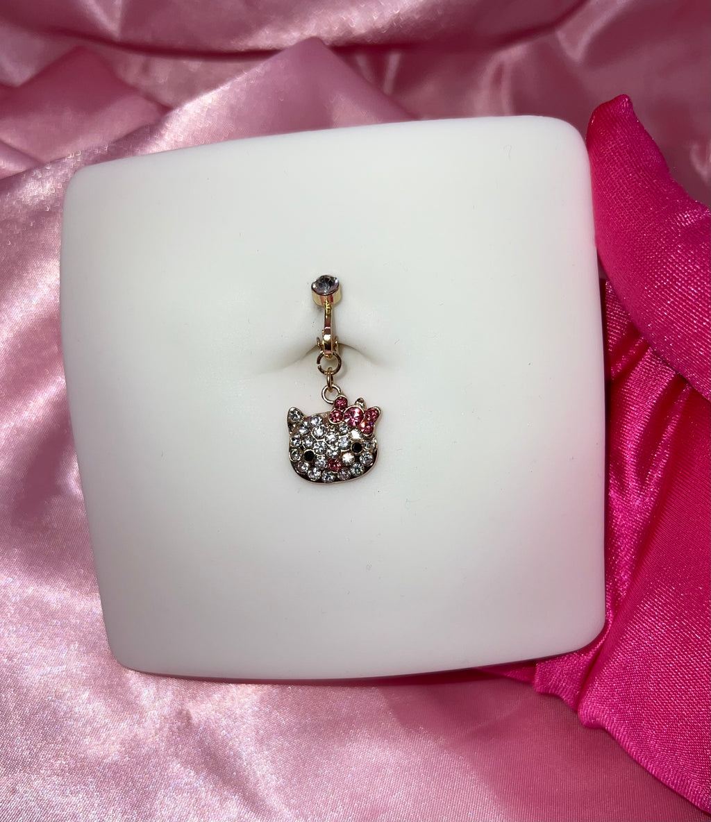Icy Kitty Non Pierced Belly Ring