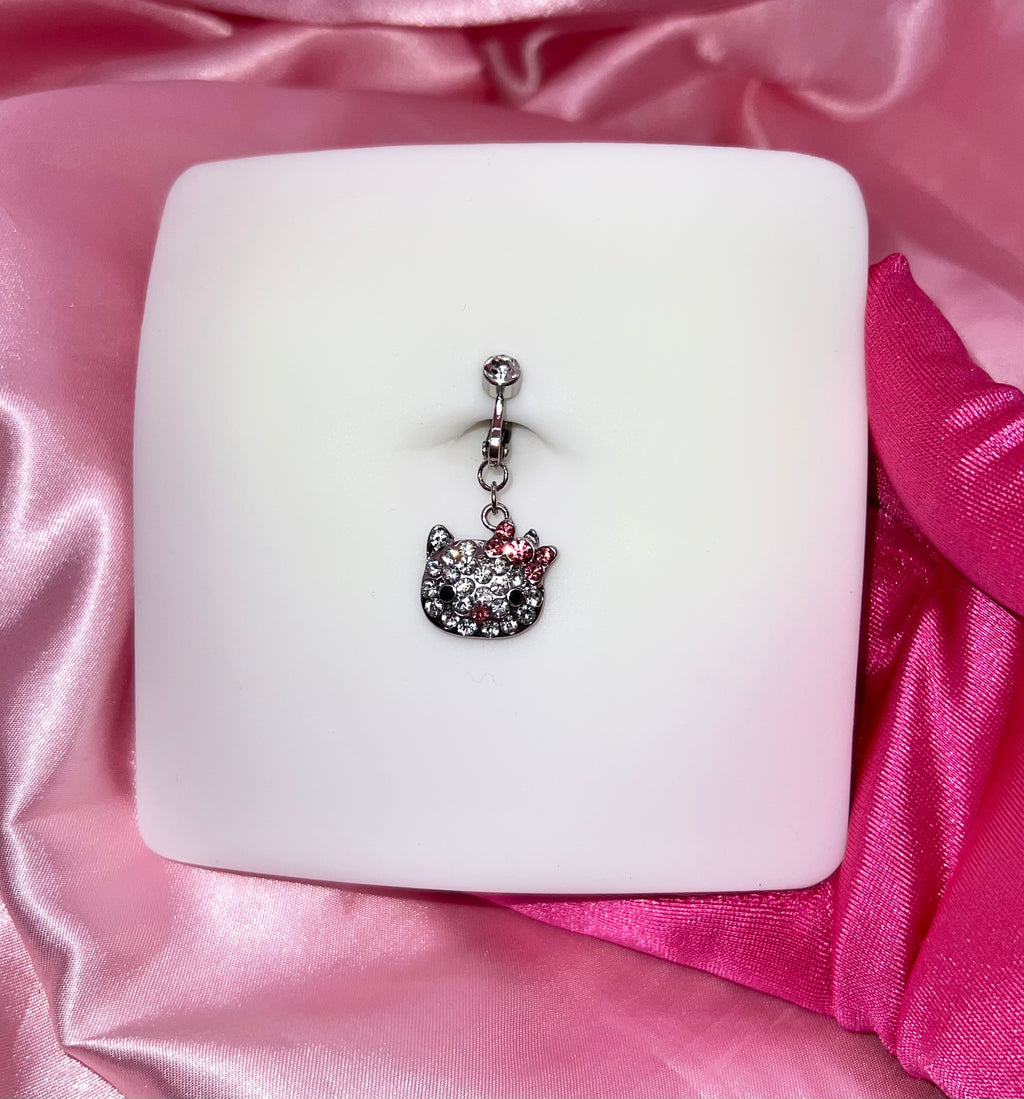 Icy Kitty Non Pierced Belly Ring