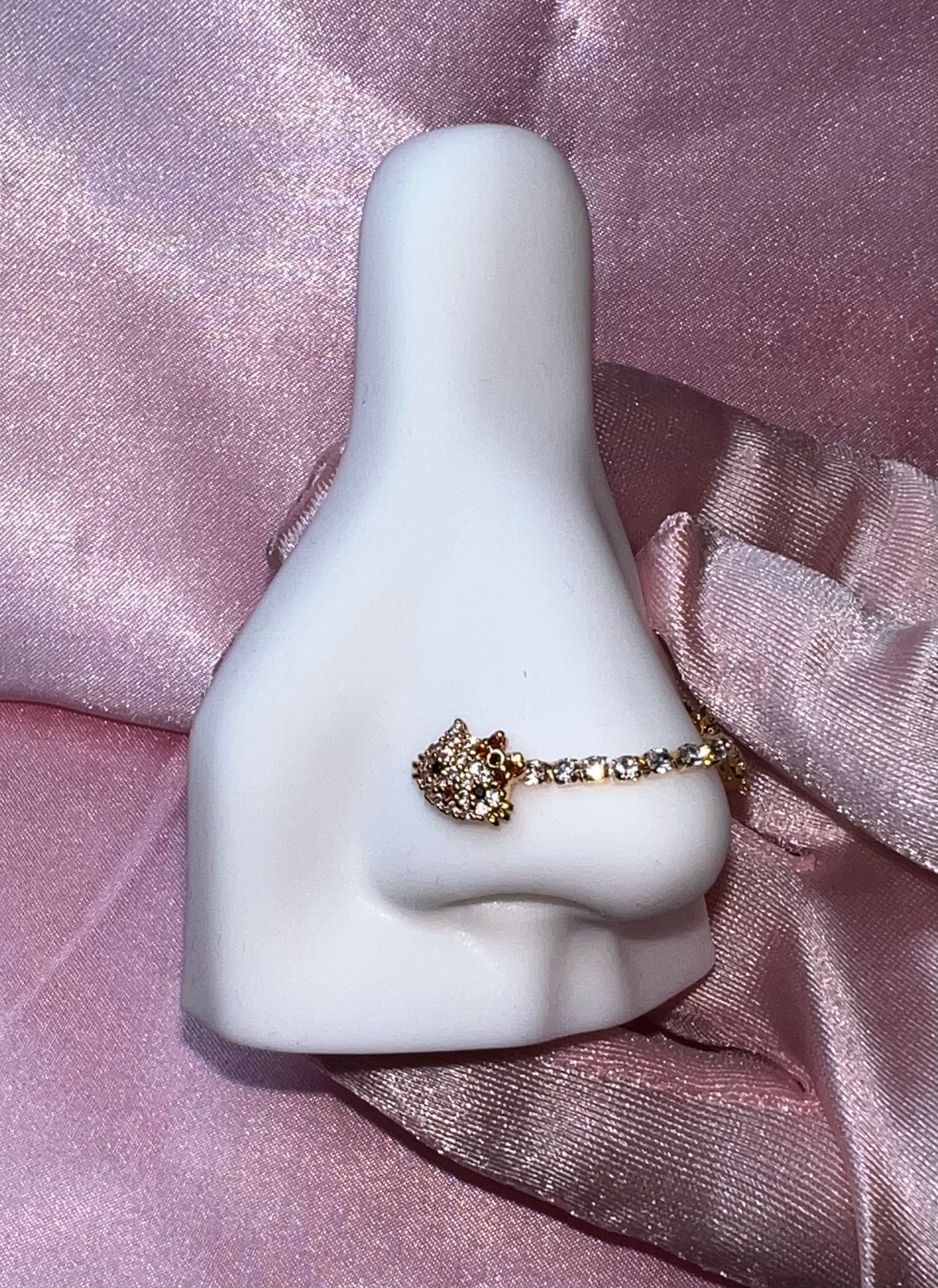 HK Chain Nose Ring - Gold