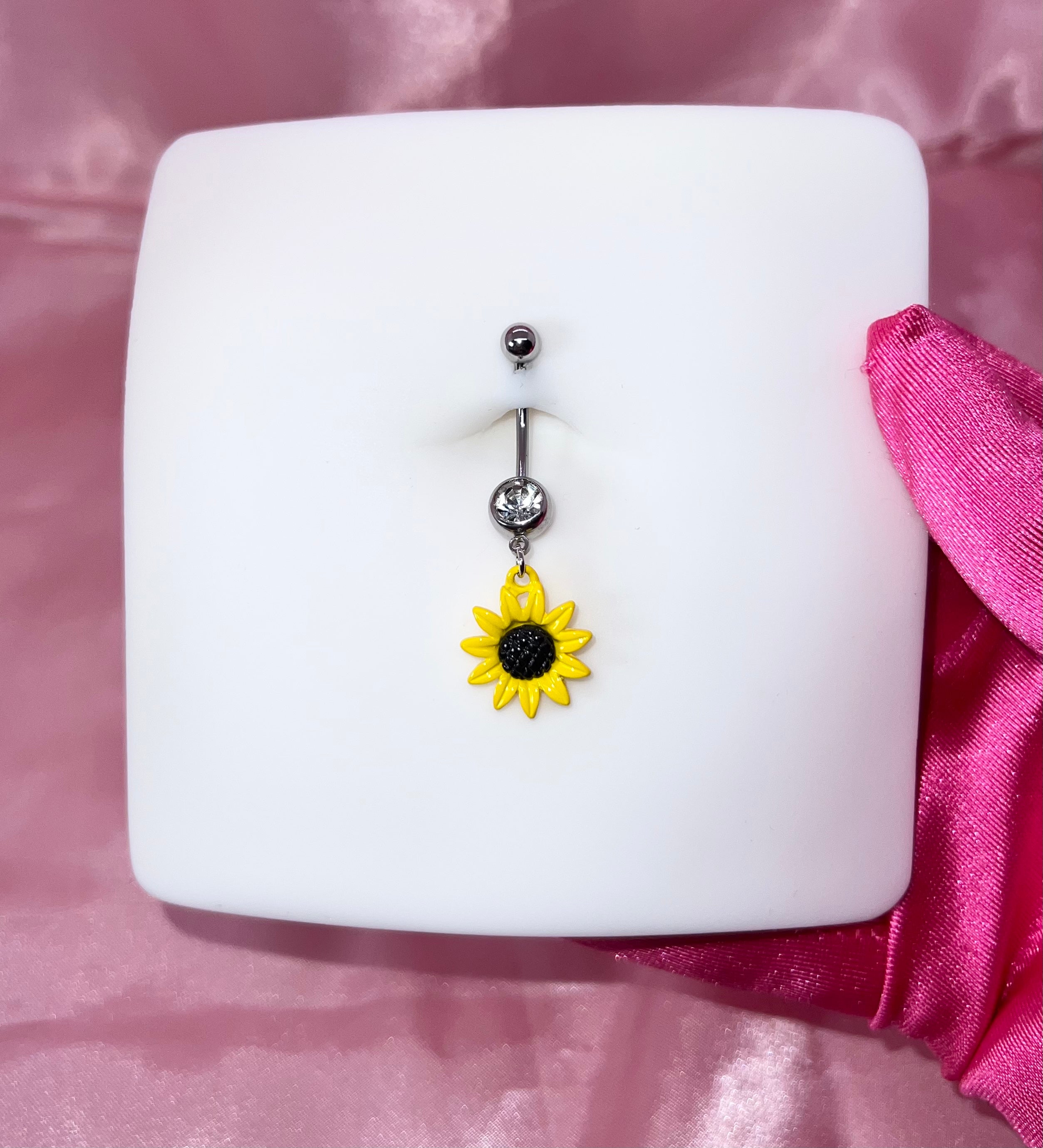 Sunflower Longer Bar Belly Ring