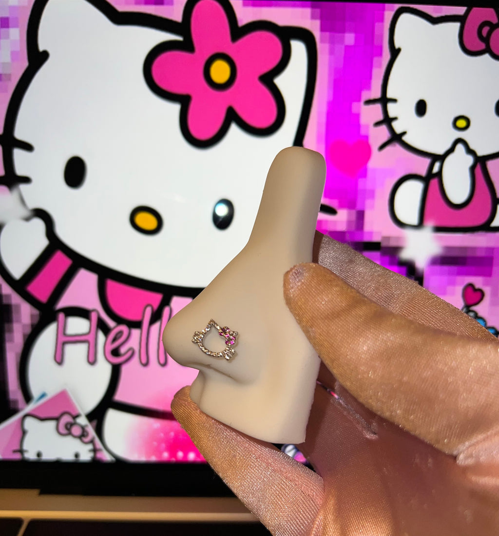 Iced Out Kitty Nose Ring