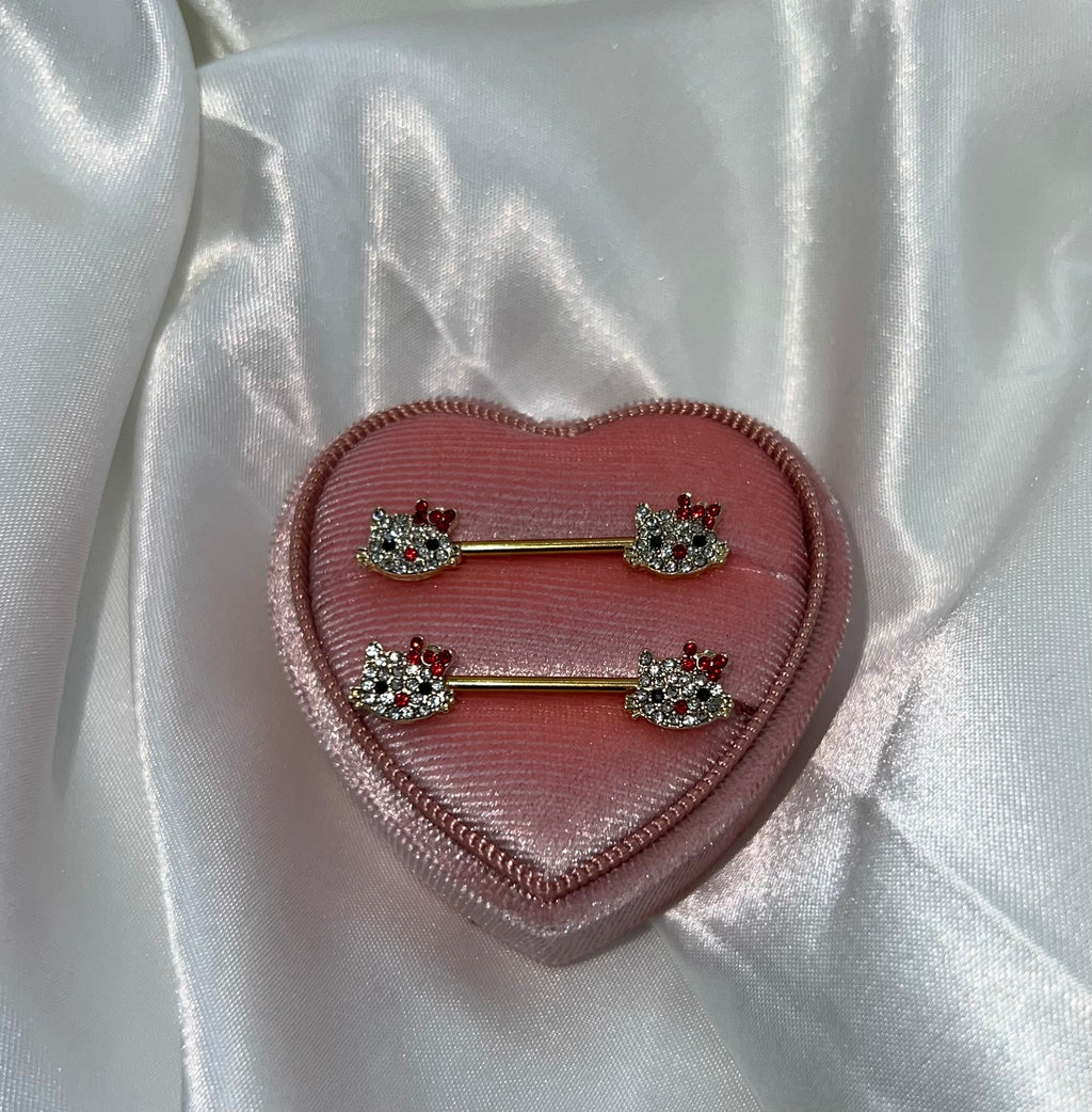 Icy Kitty Nipple Rings