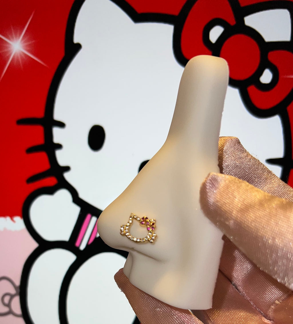 Iced Out Kitty Nose Ring