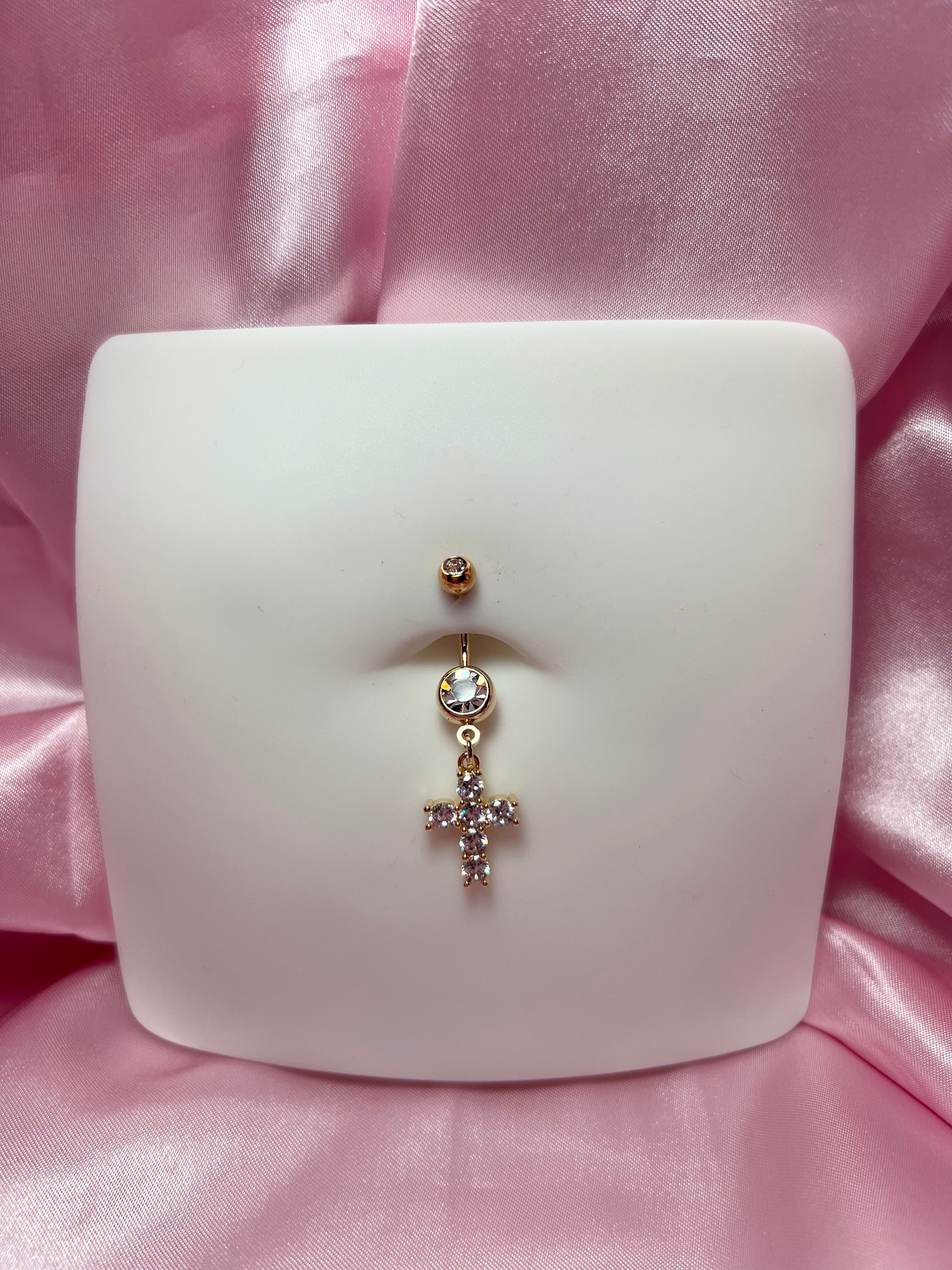 Icy Cross Belly Ring