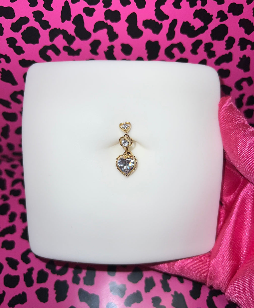 Evelyn 3 Heart Belly Ring