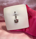 Icy Kitty Longer Bar Belly Ring