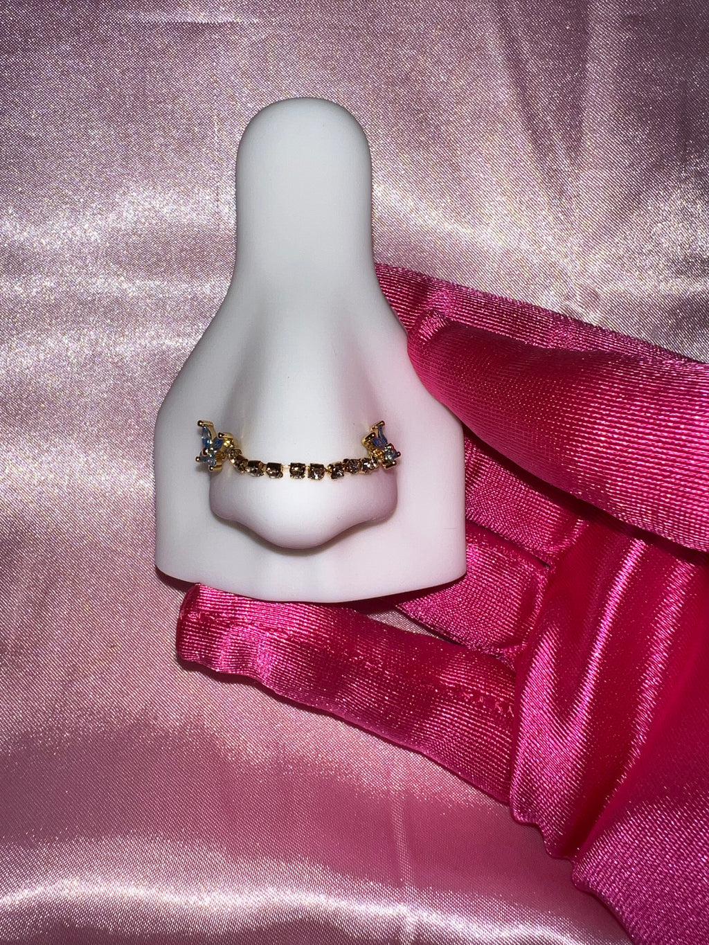 Crystal Blue Butterfly Chain Nose Ring 🦋