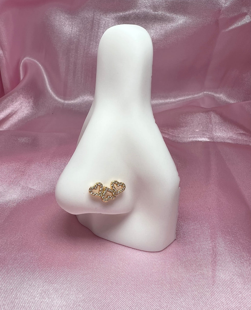 3 Heart Nose Ring
